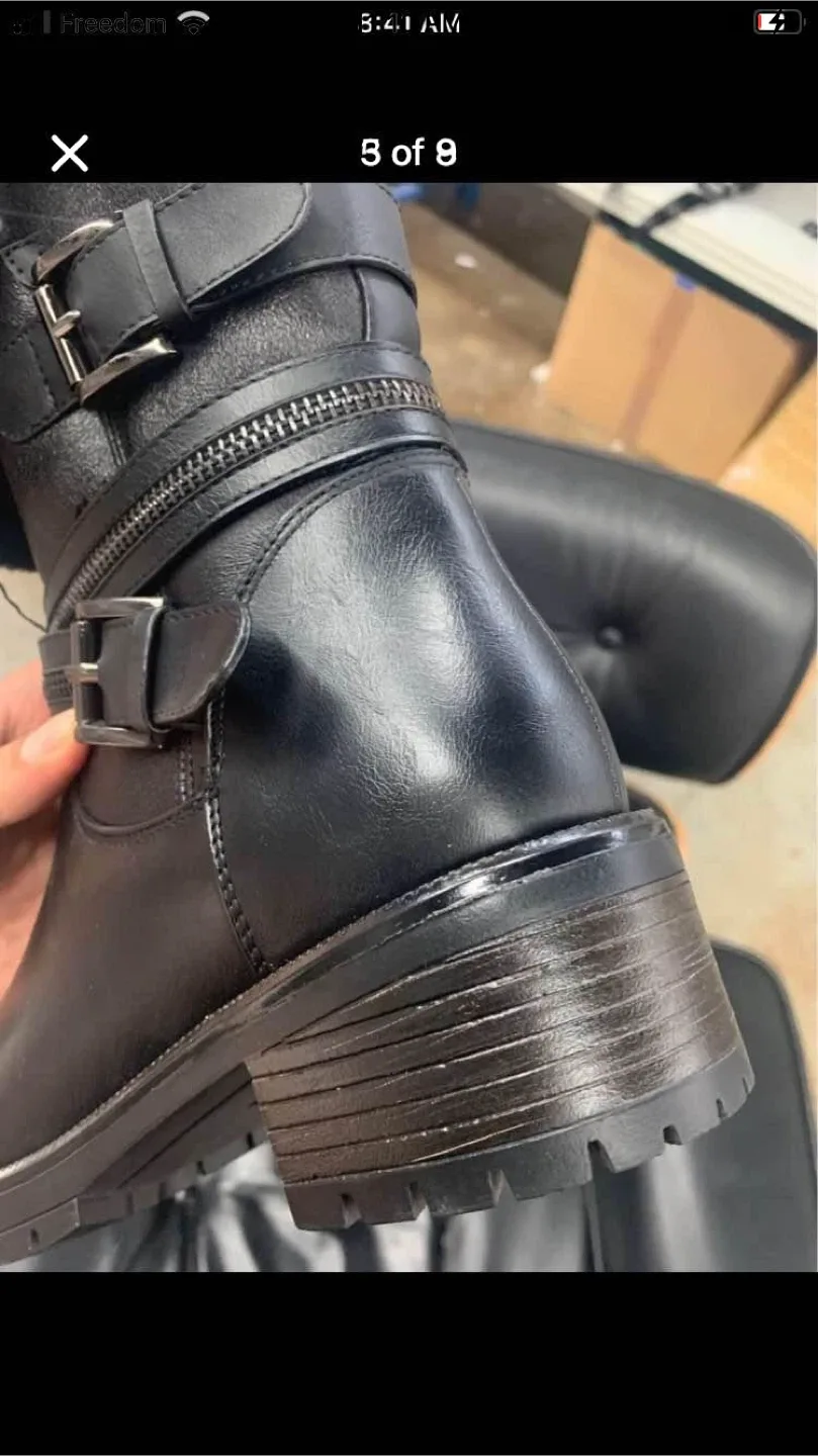 Black Ankle Boots with Buckle Detail size 9 image indicator(3)