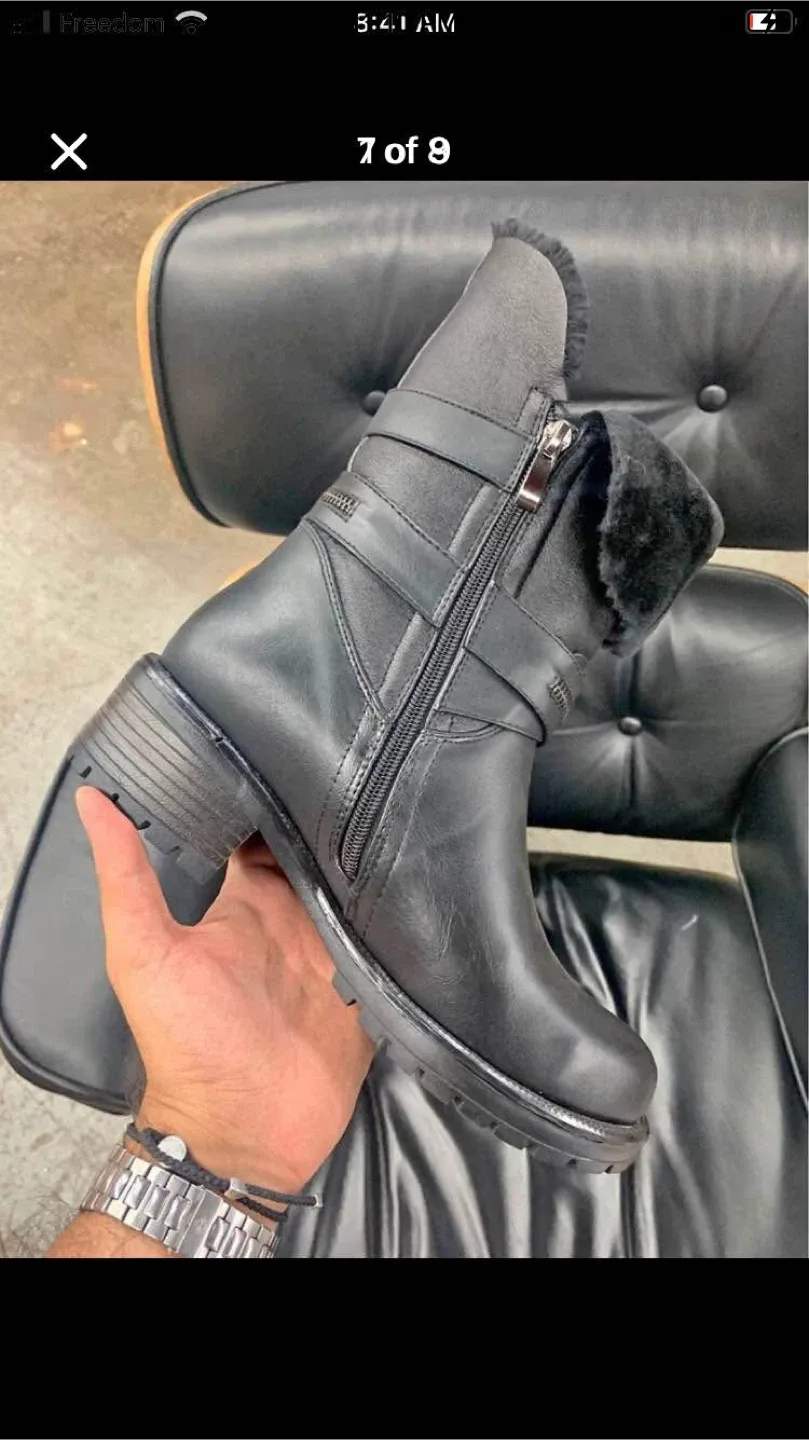 Black Ankle Boots with Buckle Detail size 9 image indicator(5)