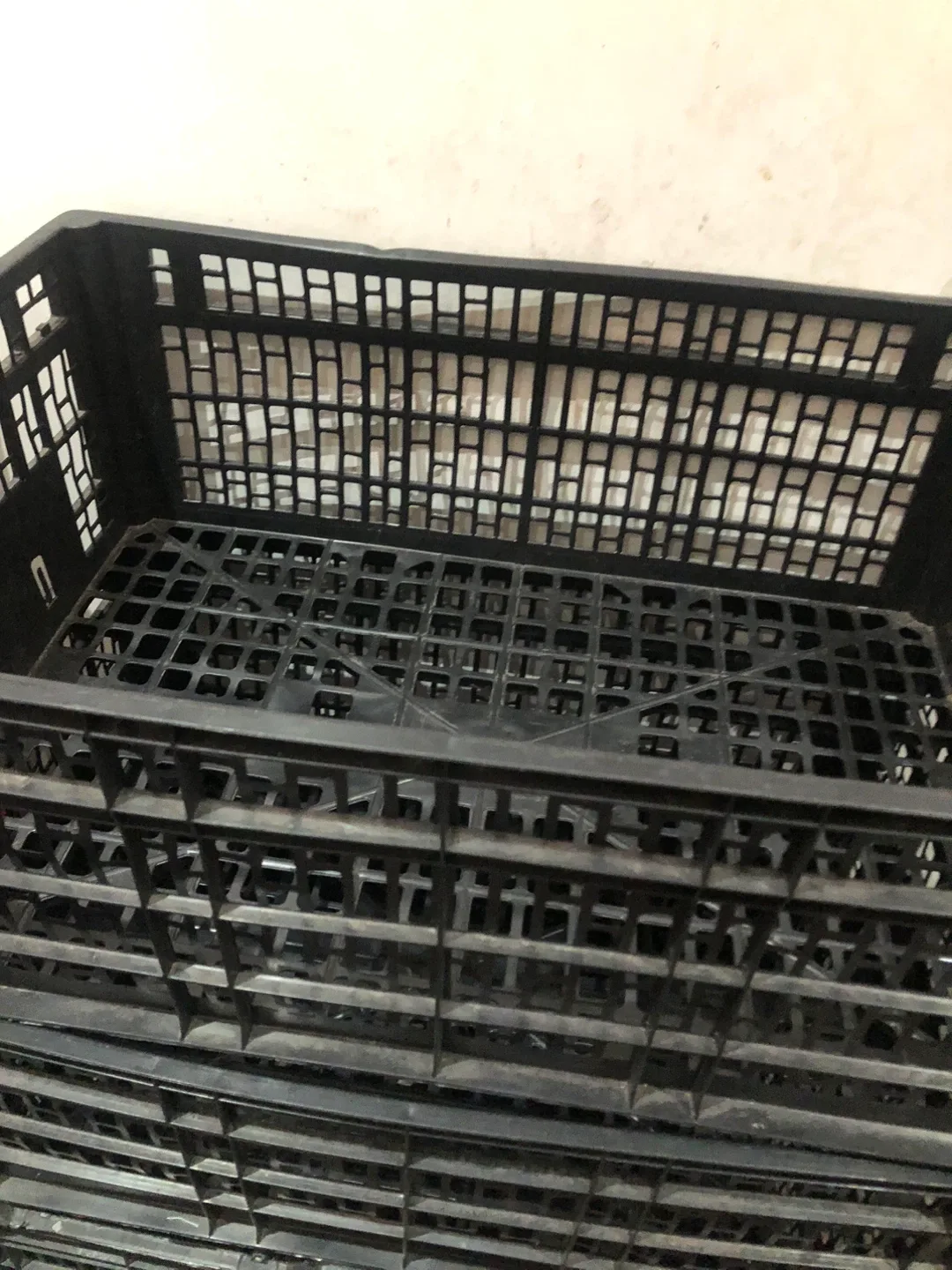 Black Plastic Storage Crates 6 for  $10 large