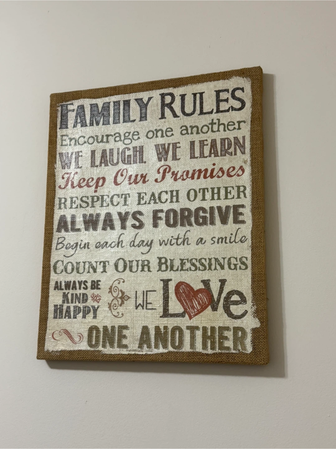 Family Rules Wall Decoration (Excellent Condition!) - photo 2
