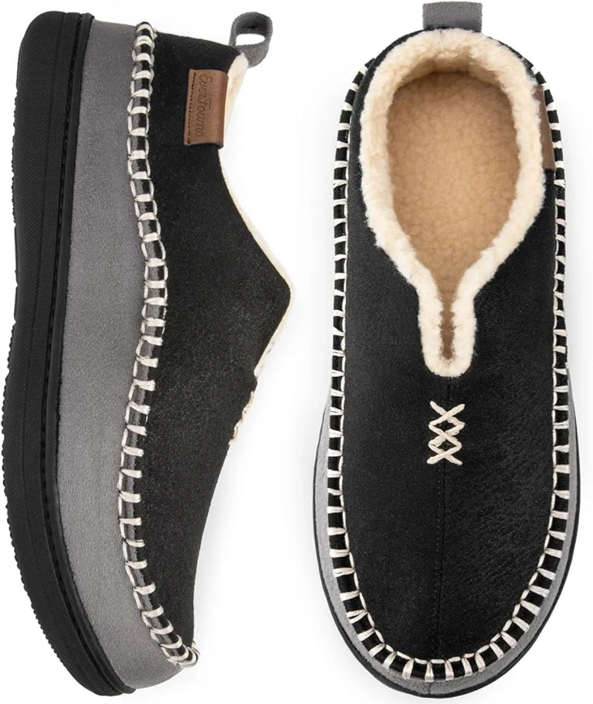 EverFoams Men's Suede Memory Foam Slippers