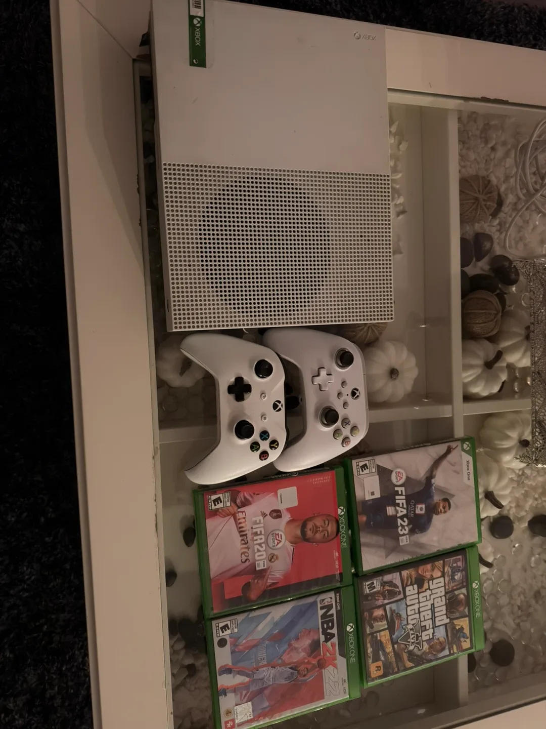 Xbox One S with 2 Controllers and 4 games
