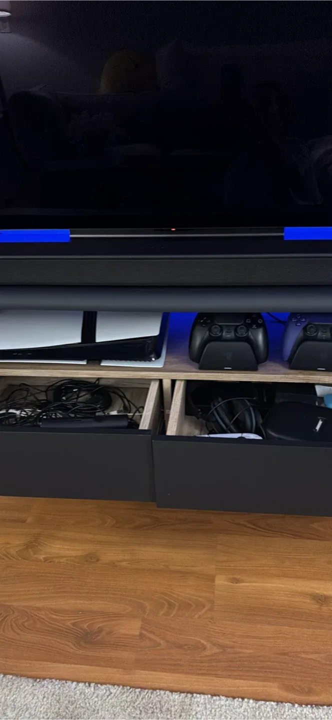 Black TV Stand with Storage image indicator(3)