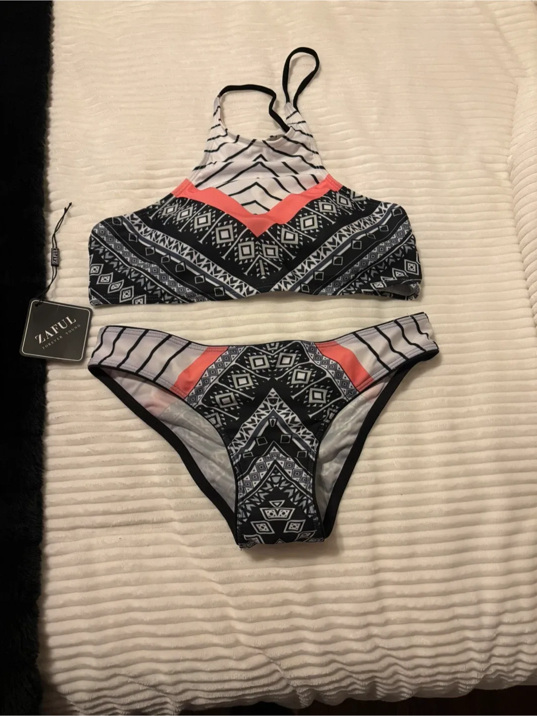 Zaful Bikini Set - Black & White Pattern