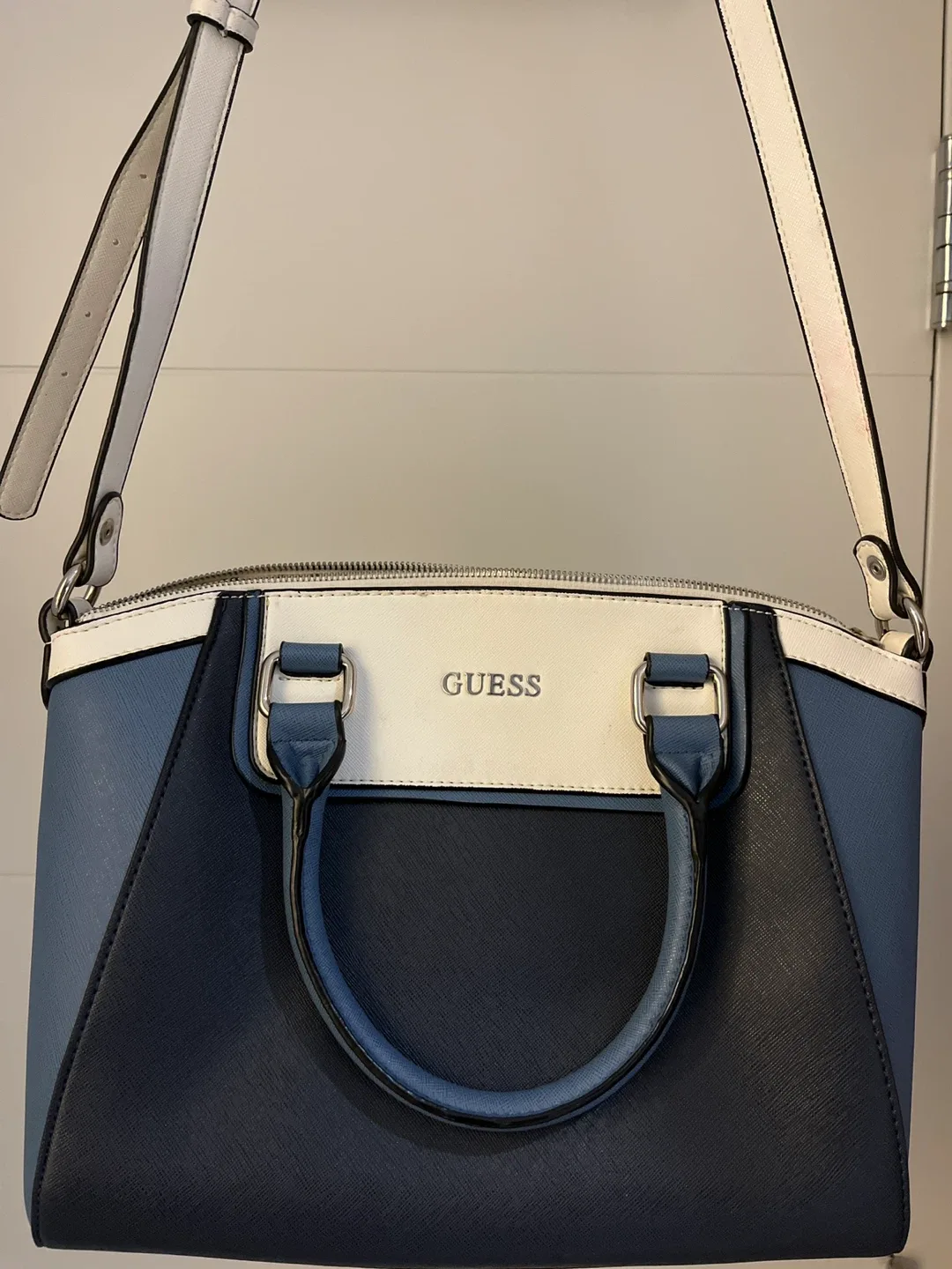Guess Blue & White Satchel Bag
