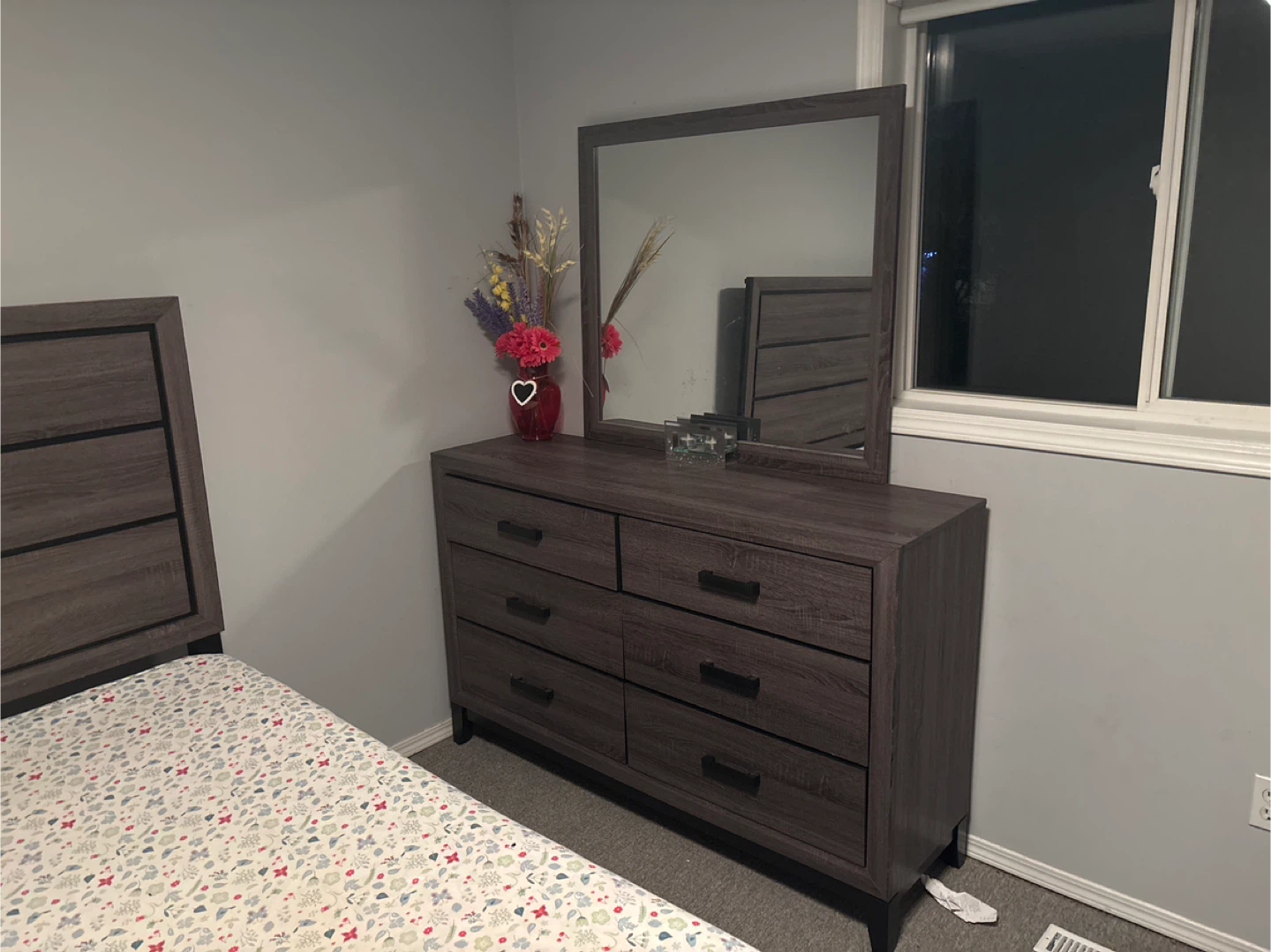 Bedroom Set - Bed Frame, Dresser, Mirror - photo 2
