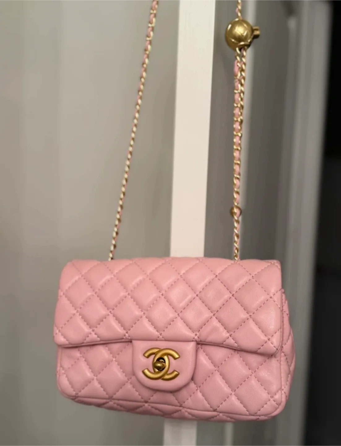 Chanel Pink Quilted Handbag