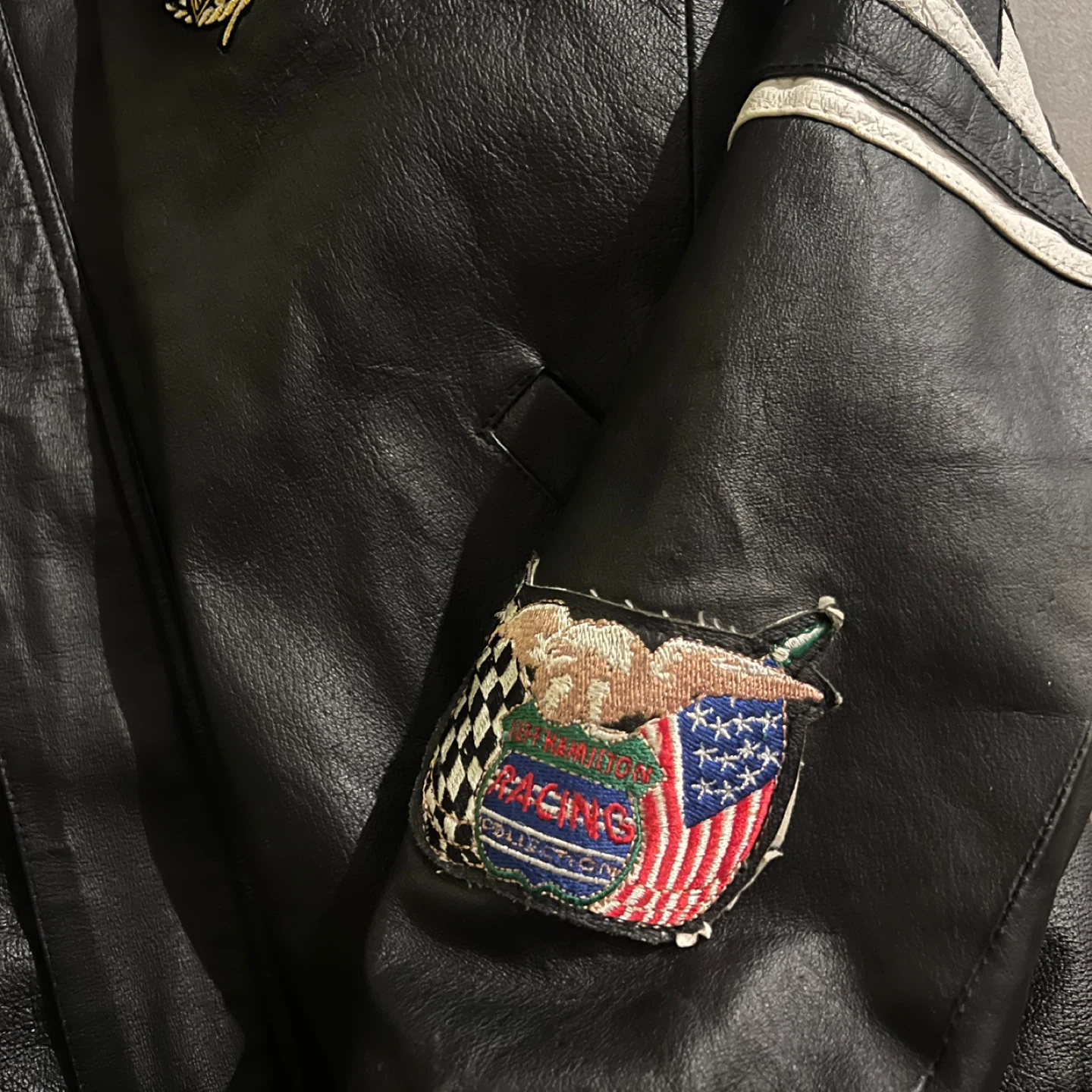Vintage 1998 Jeff Hamilton Nascar 50th Racing Leather Jacket - photo 4