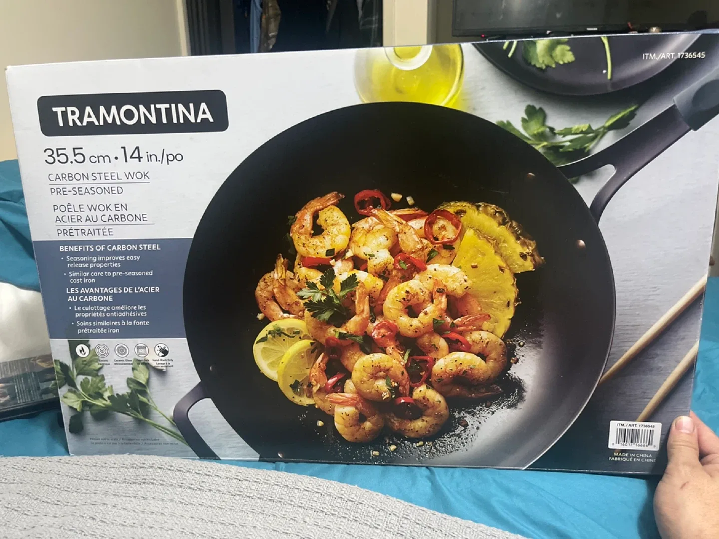 Tramontina Carbon Steel Wok 35.5cm