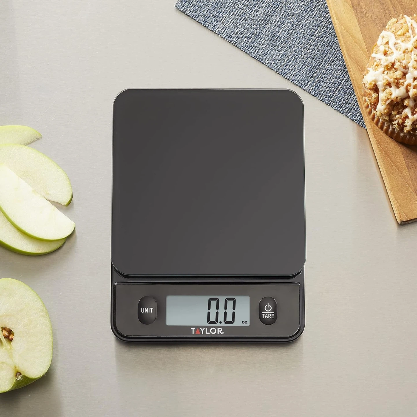 Taylor Glass Top Food Scale with Touch Control Buttons, 11 lb
