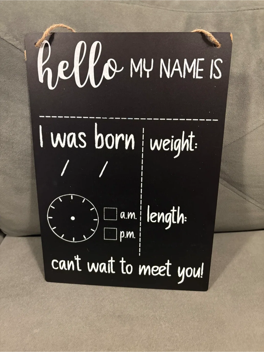 Baby Chalkboard Sign - New