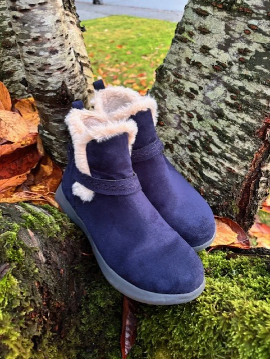 Blue Suede Ankle Boots - Memory Foam & Water-Resistant 💙❄️ image indicator(6)