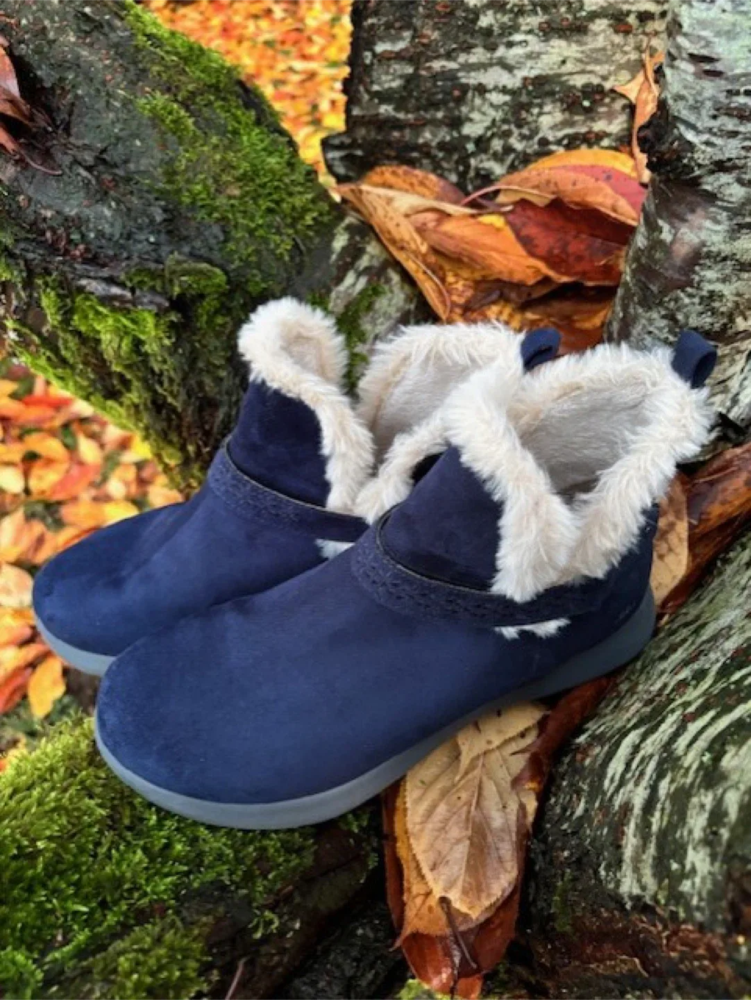 Blue Suede Ankle Boots - Memory Foam & Water-Resistant 💙❄️ image indicator(2)