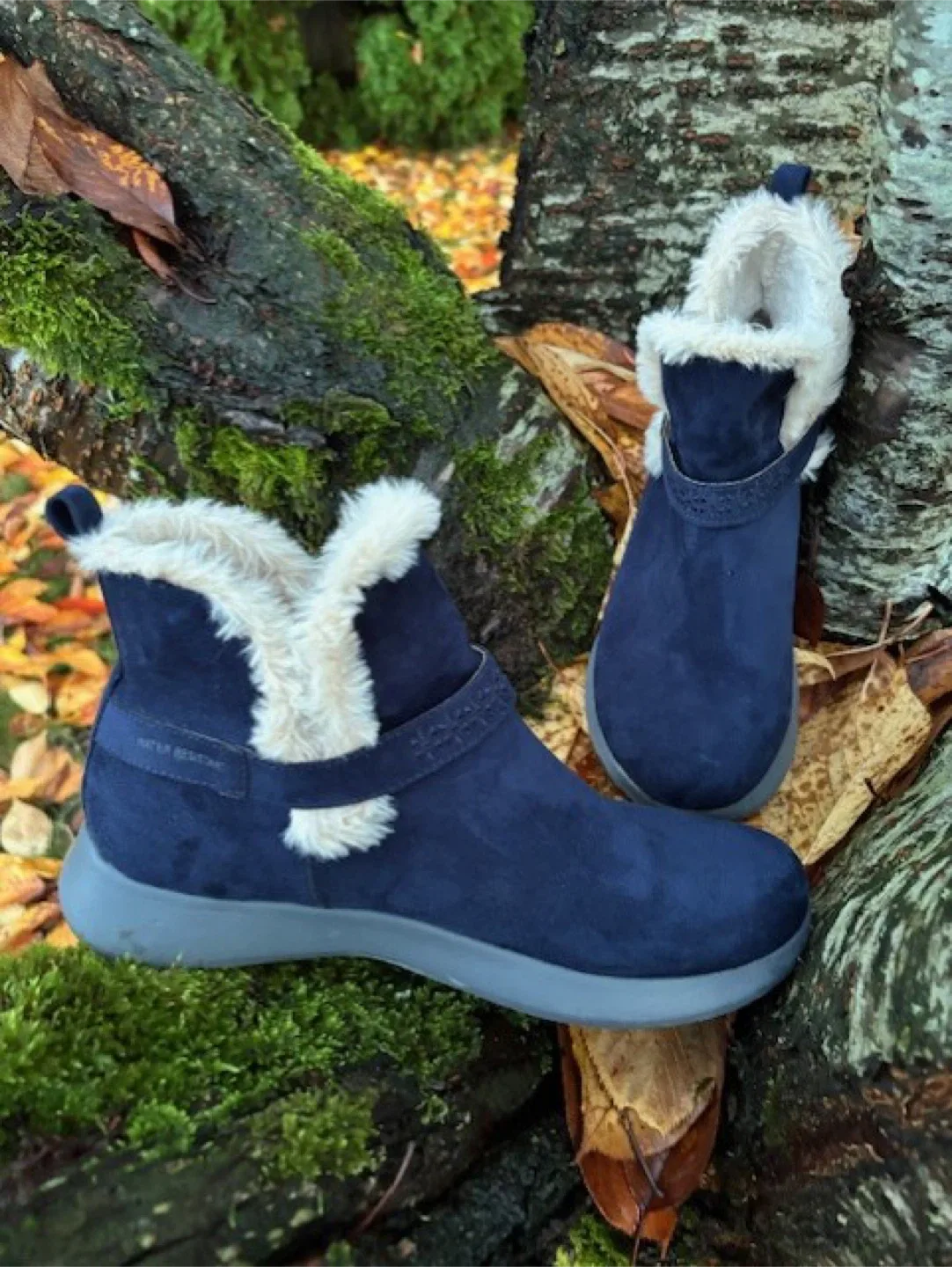 Blue Suede Ankle Boots - Memory Foam & Water-Resistant 💙❄️ image indicator(7)