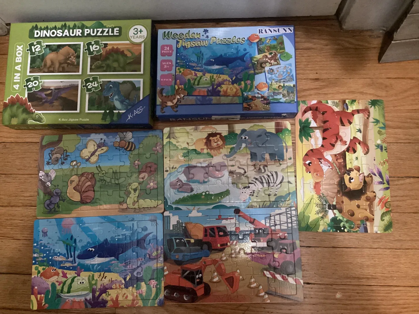9 high-quality Kids' Jigsaw Puzzles (Dinosaur, Wooden, etc.)