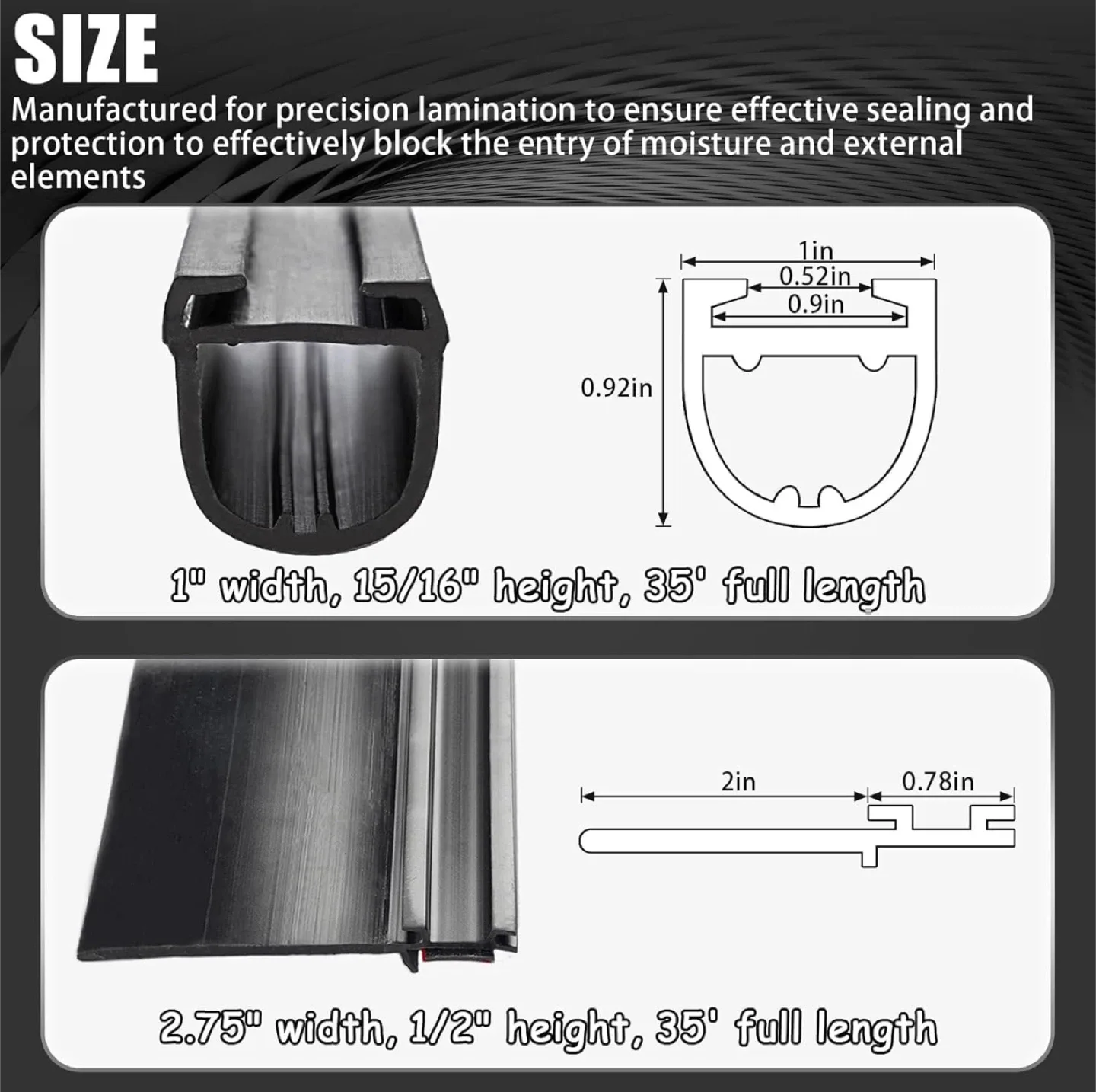 RV Slide Out Seal Black Rubber D Shape image indicator(3)
