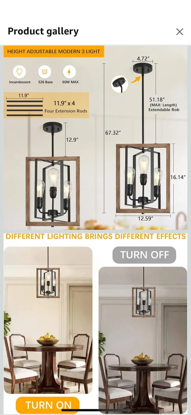 Bosomfr Farmhouse Pendant Lighting image indicator(3)