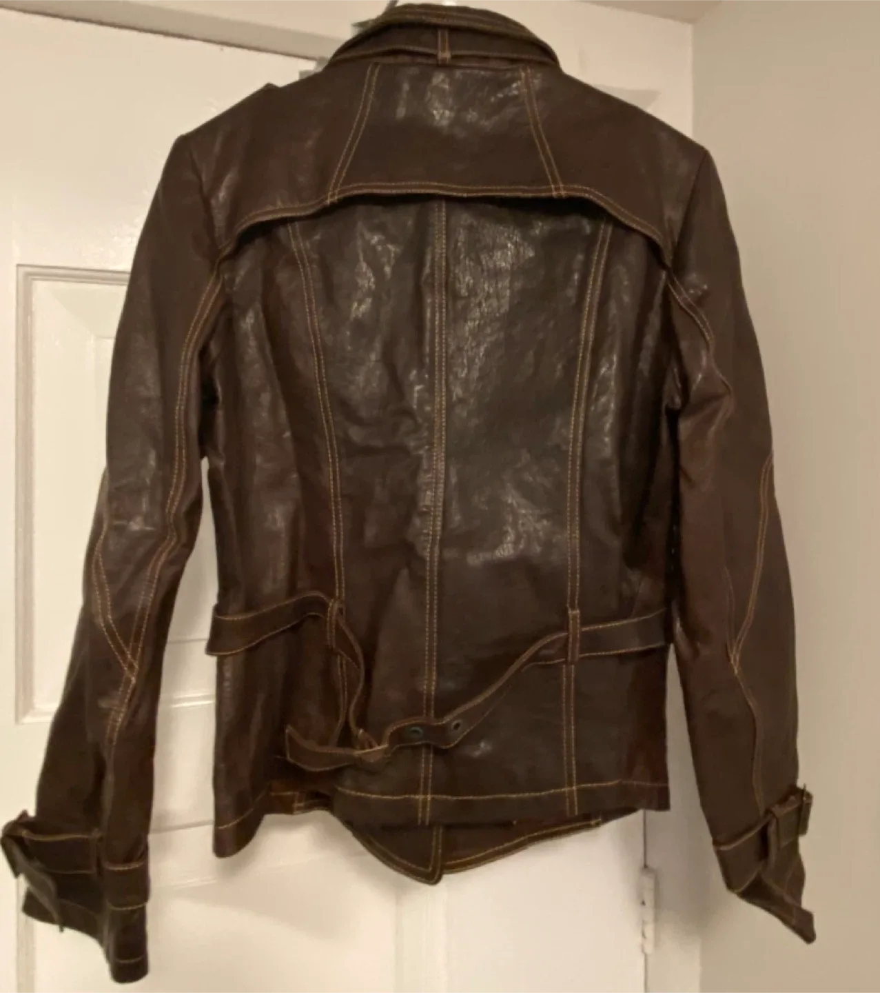 Danier Brown Leather Motorcycle Jacket image indicator(2)
