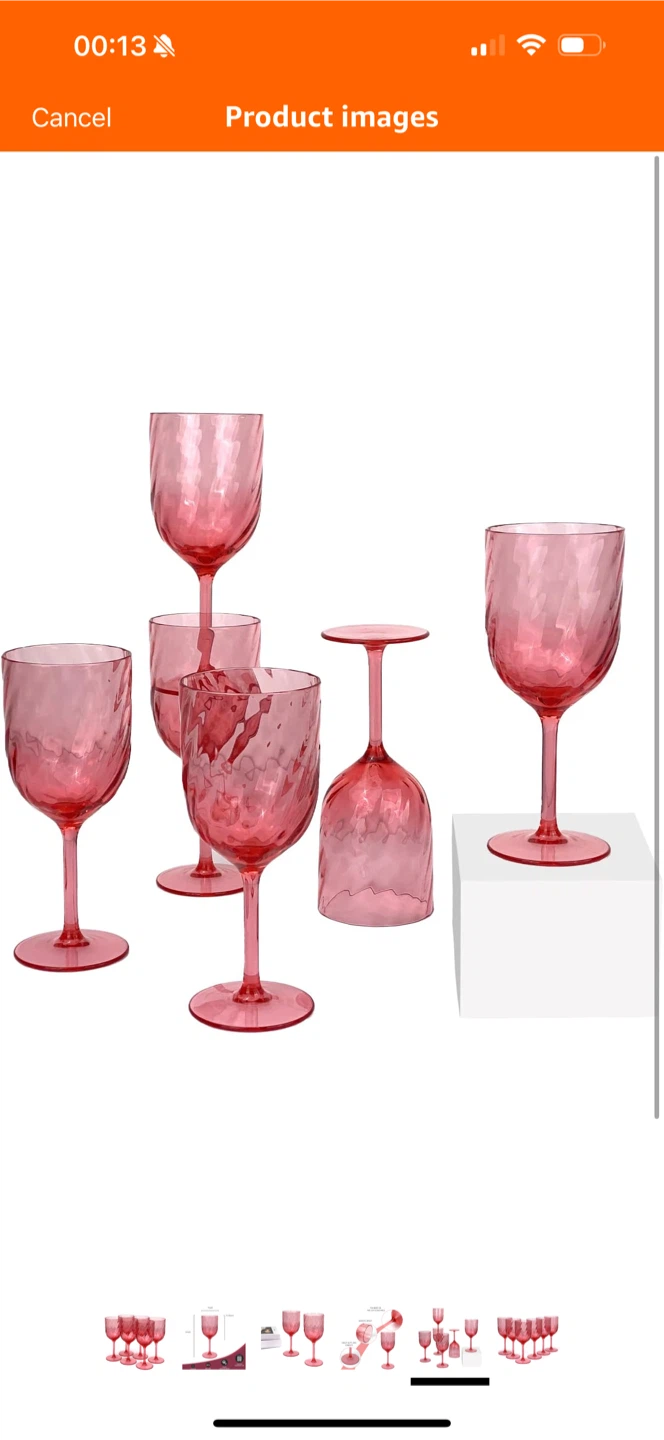 Pink Acrylic Wine Glasses - Set of 6 - photo 5