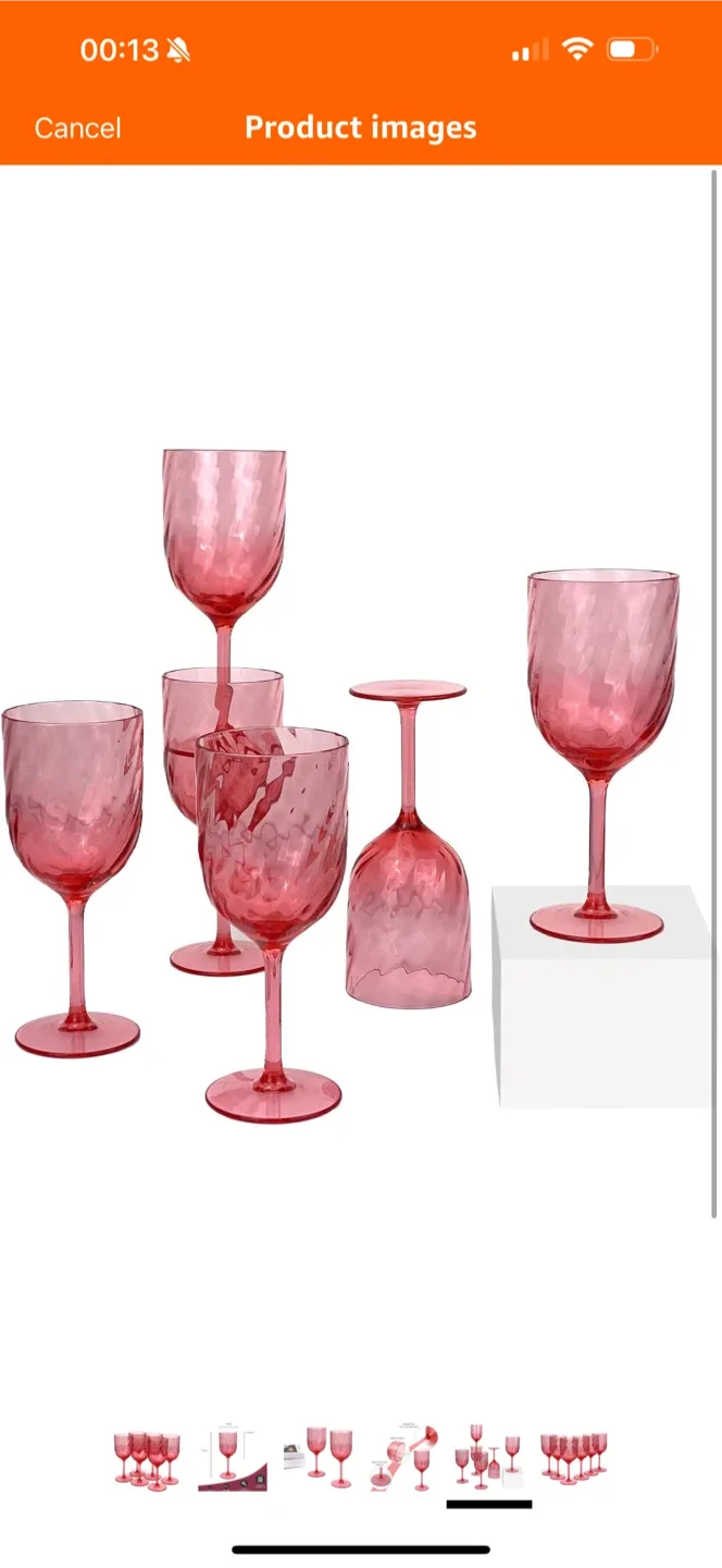 Pink Acrylic Wine Glasses - Set of 6 image indicator(5)