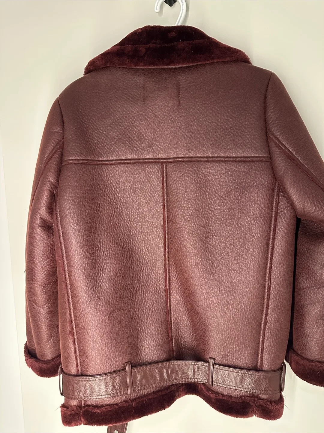 Zara Woman Faux Shearling Biker Jacket image indicator(6)