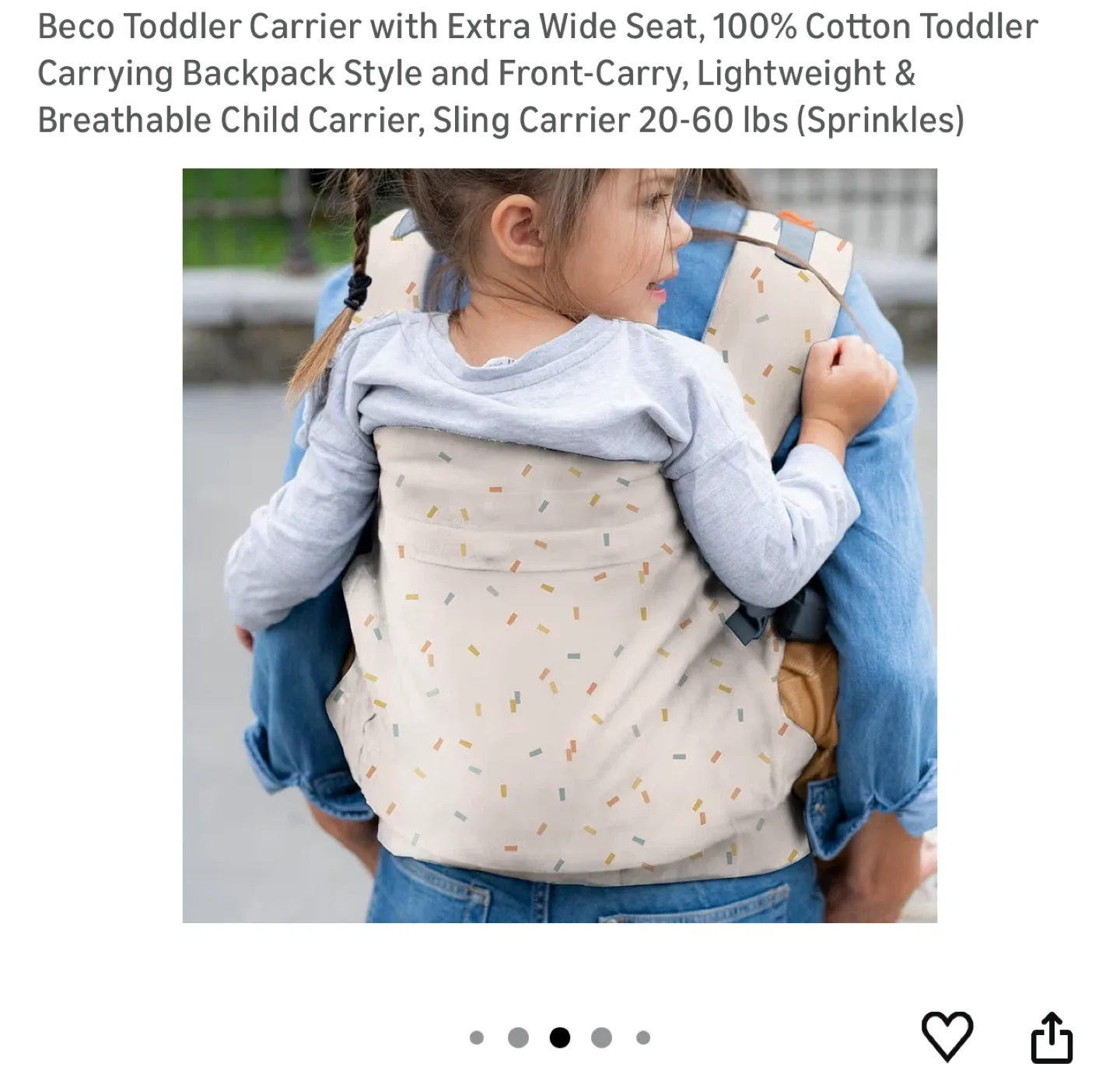 Beco Toddler Carrier - Sprinkles Pattern image indicator(3)