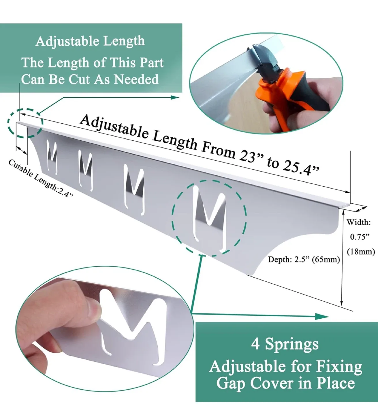 New Stove Gap Cover, Adjustable Length image indicator(3)