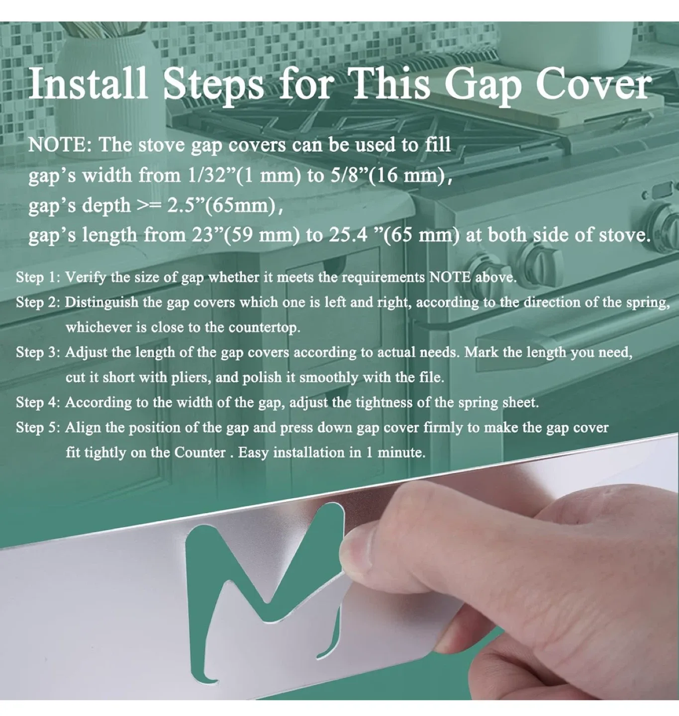 New Stove Gap Cover, Adjustable Length image indicator(6)