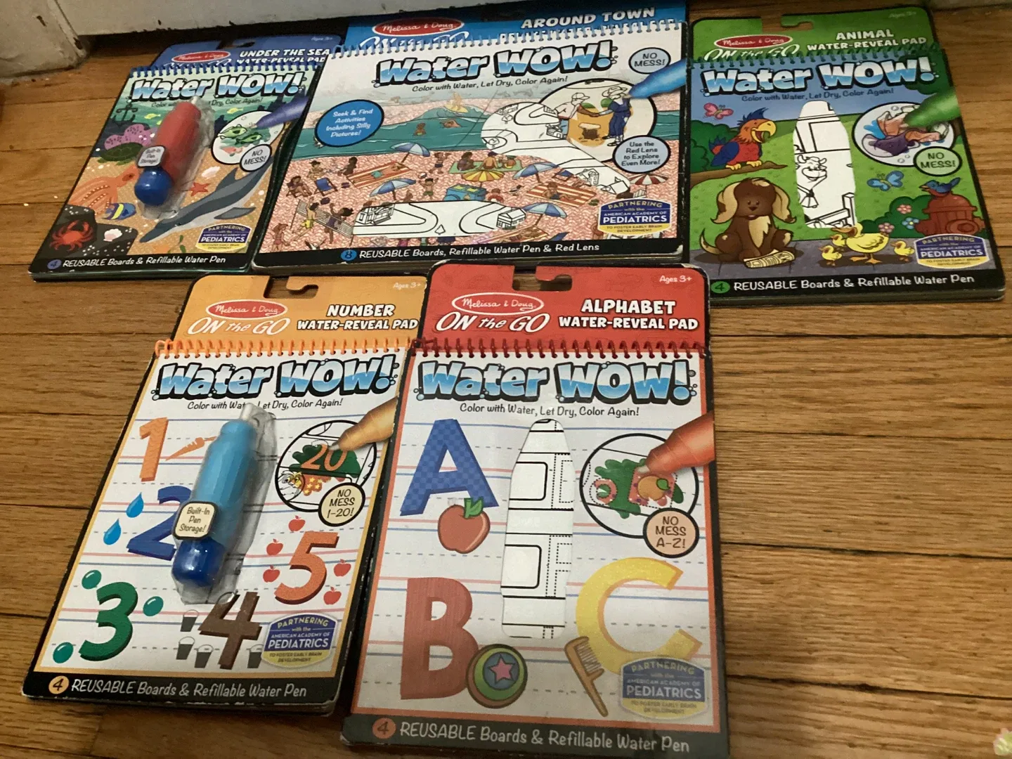 5 Melissa & Doug Water WOW! Reusable Water-Reveal Pads