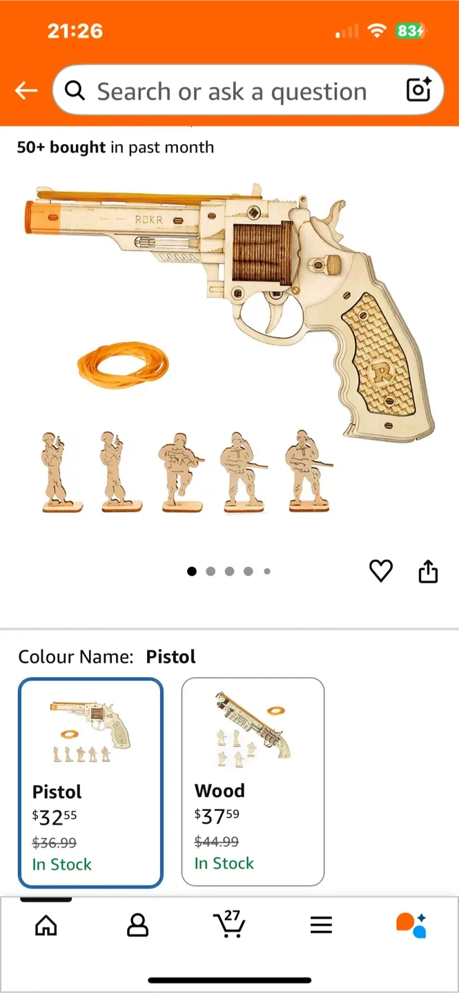 ROKR Wooden Pistol Model Kit image indicator(3)