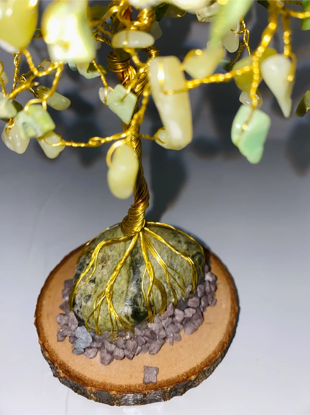 Handcrafted Serpentine & Honey Calcite Gemstone Tree image indicator(3)