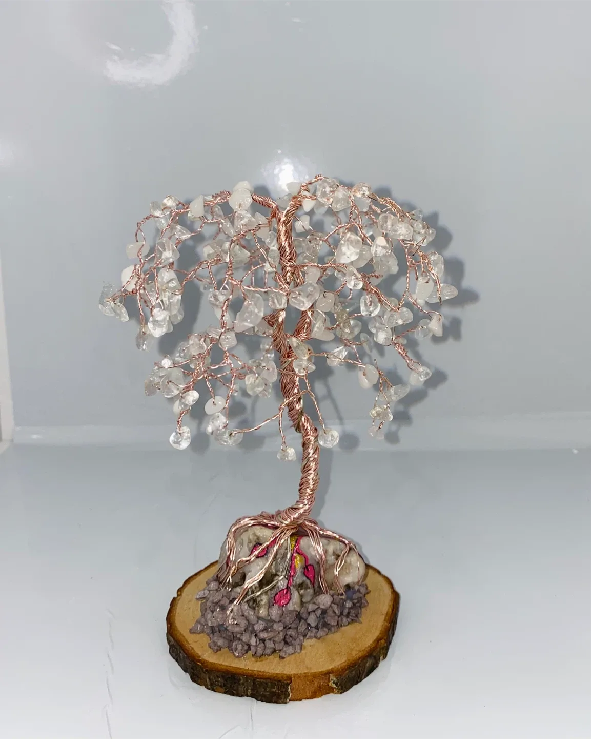 🌳 Clear Quartz Handcrafted Gemstone Tree- April Birthstone image indicator(3)