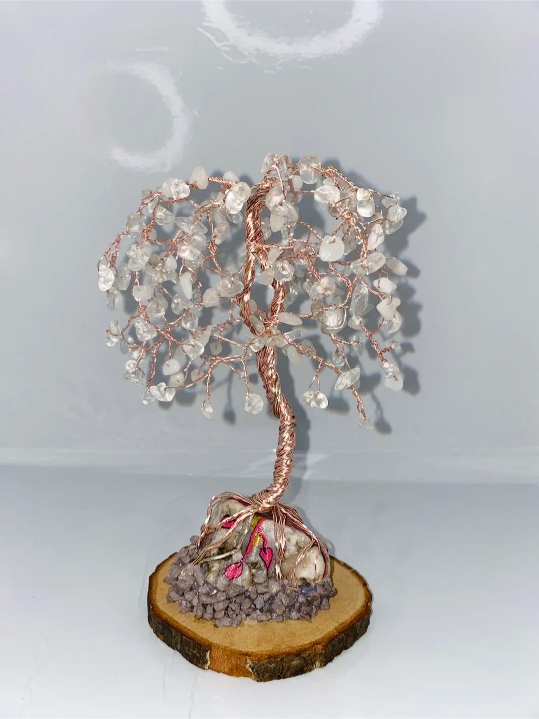 🌳 Clear Quartz Handcrafted Gemstone Tree- April Birthstone image indicator(4)