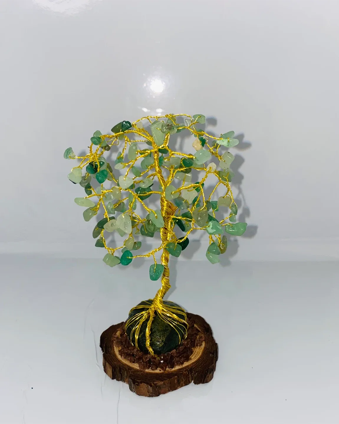 Handcrafted Green Aventurine Gemstone Tree - May Birthstone image indicator(2)