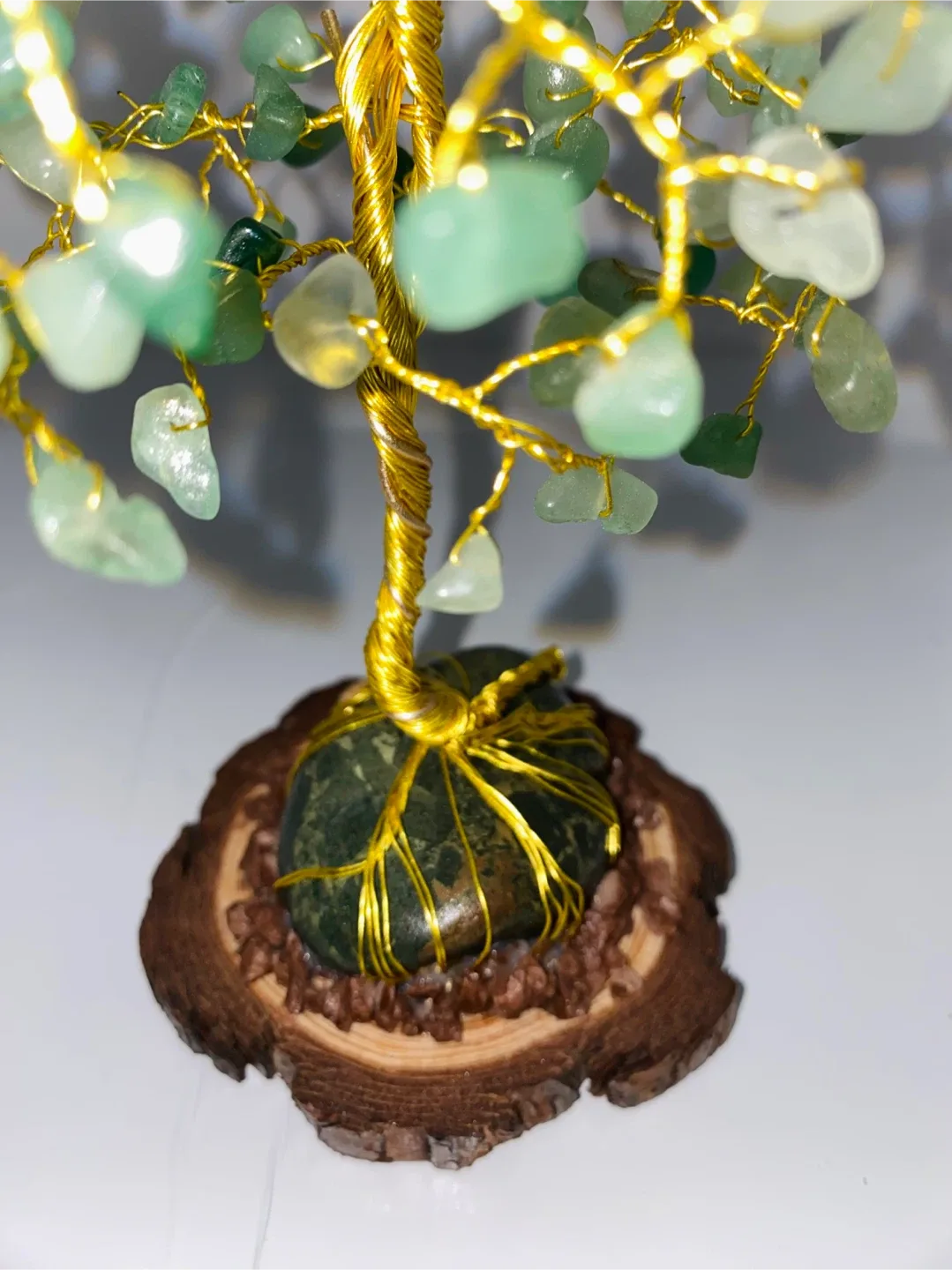 Handcrafted Green Aventurine Gemstone Tree - May Birthstone image indicator(6)
