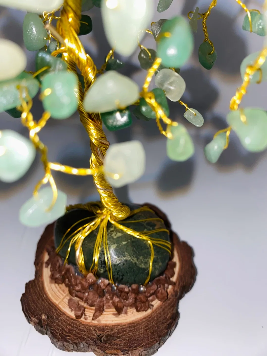 Handcrafted Green Aventurine Gemstone Tree - May Birthstone image indicator(7)
