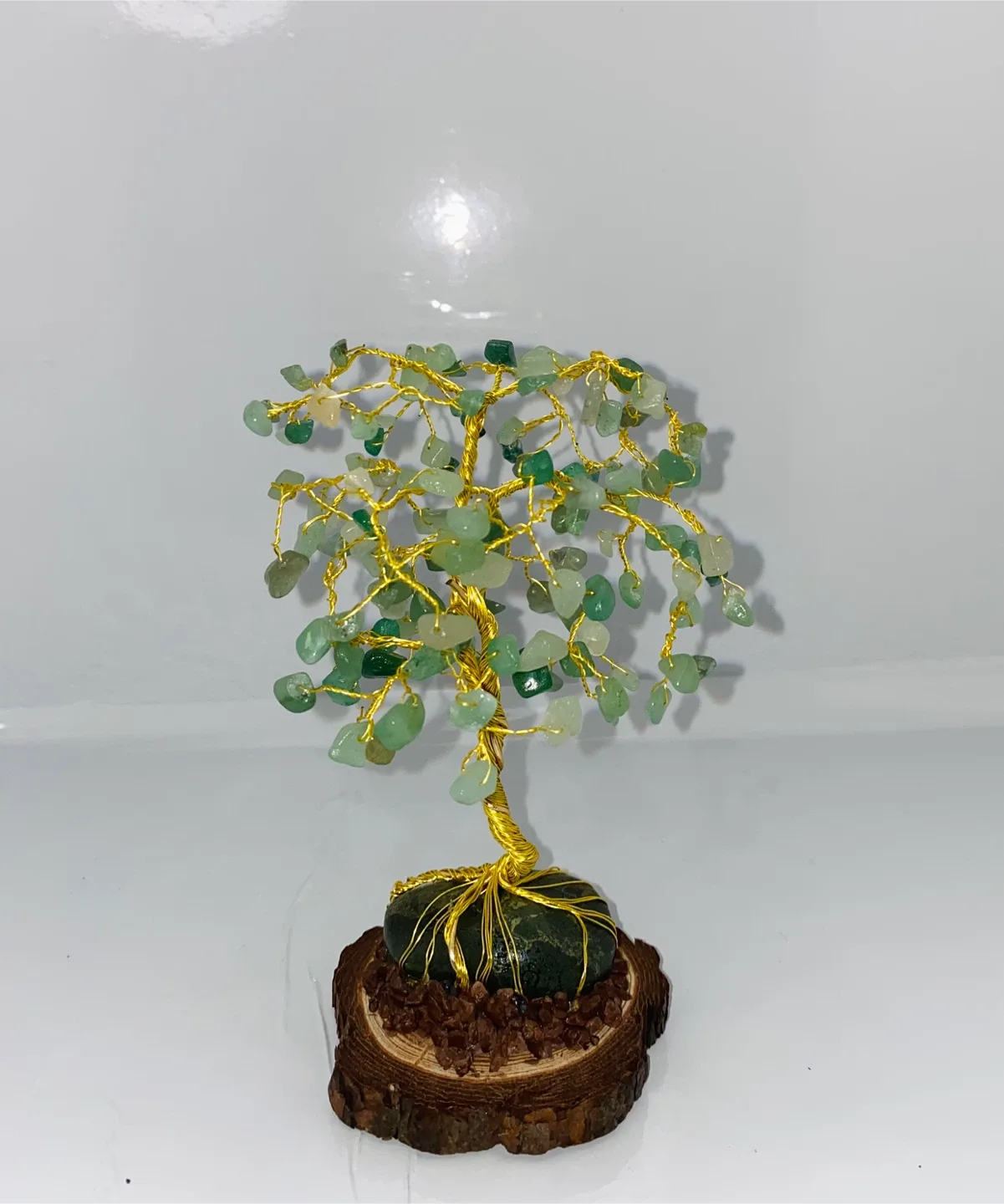Handcrafted Green Aventurine Gemstone Tree - May Birthstone image indicator(3)