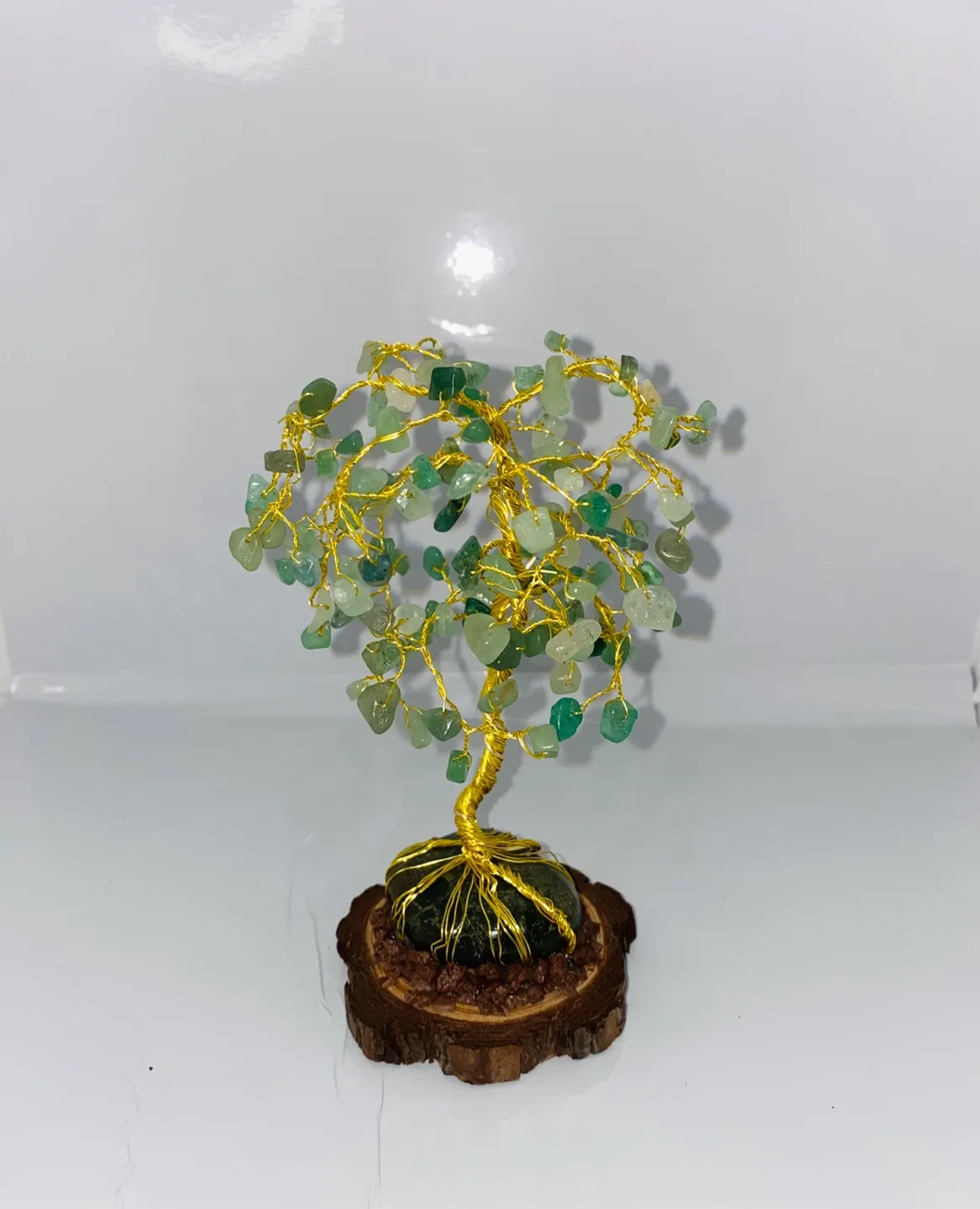 Handcrafted Green Aventurine Gemstone Tree - May Birthstone