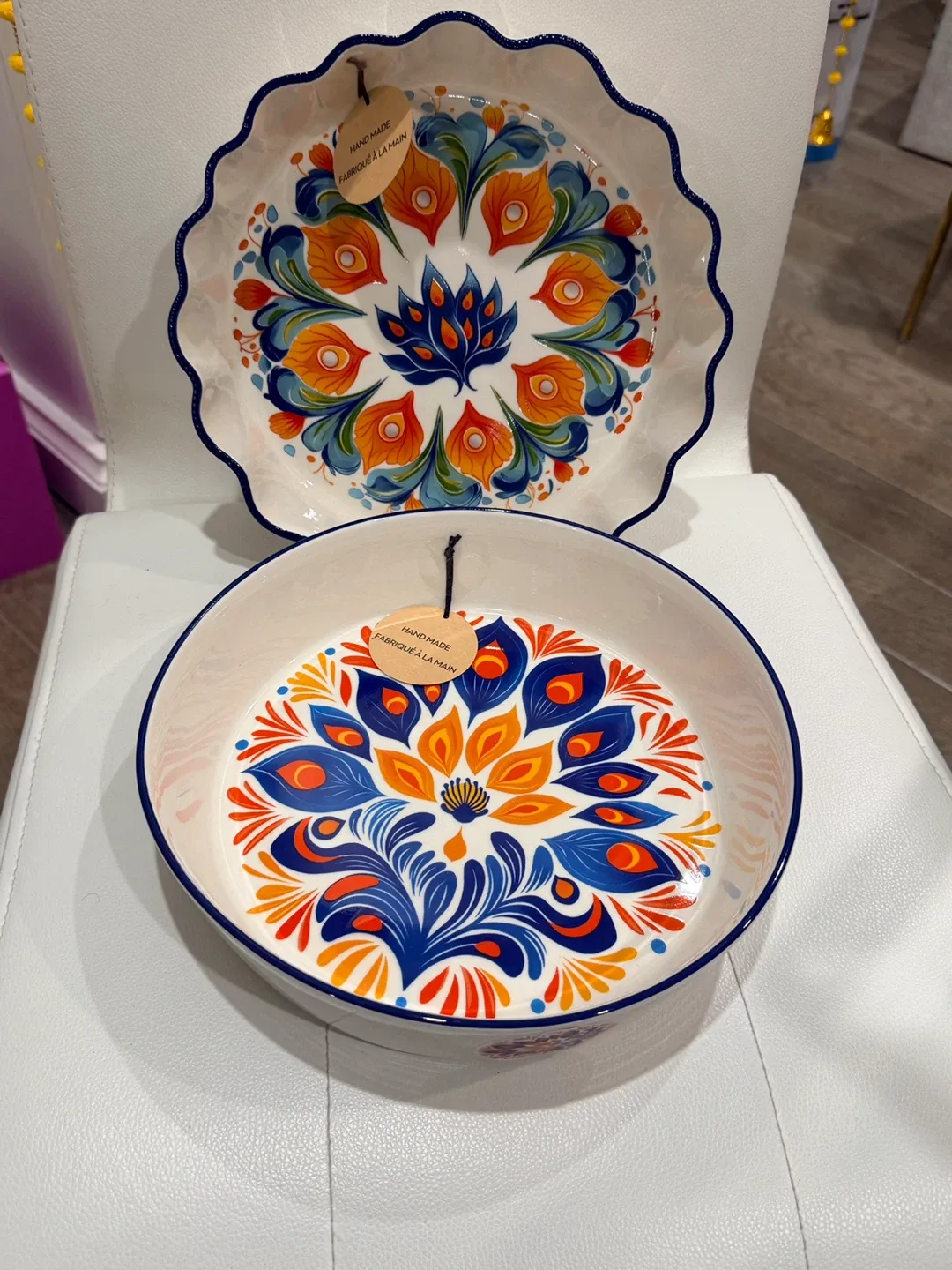 Holiday Gift-Handmade Decorative Stoneware Bowls - Set of 2 image indicator(8)