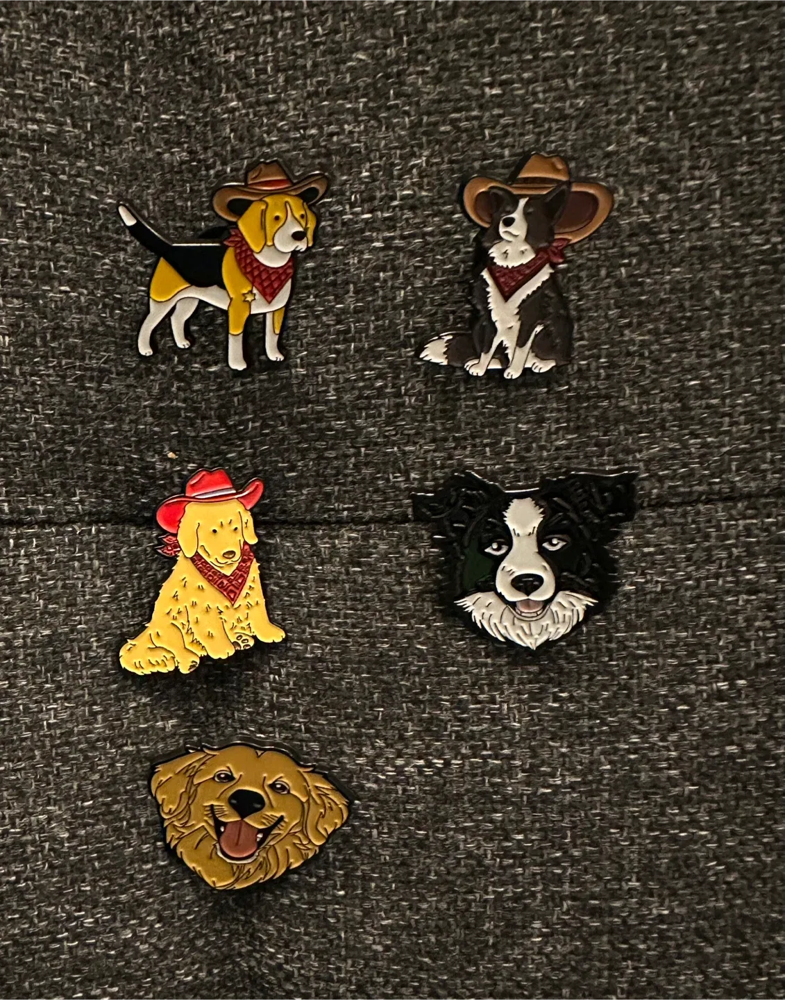 Dog Breed Cowboy Hat Enamel Pins
