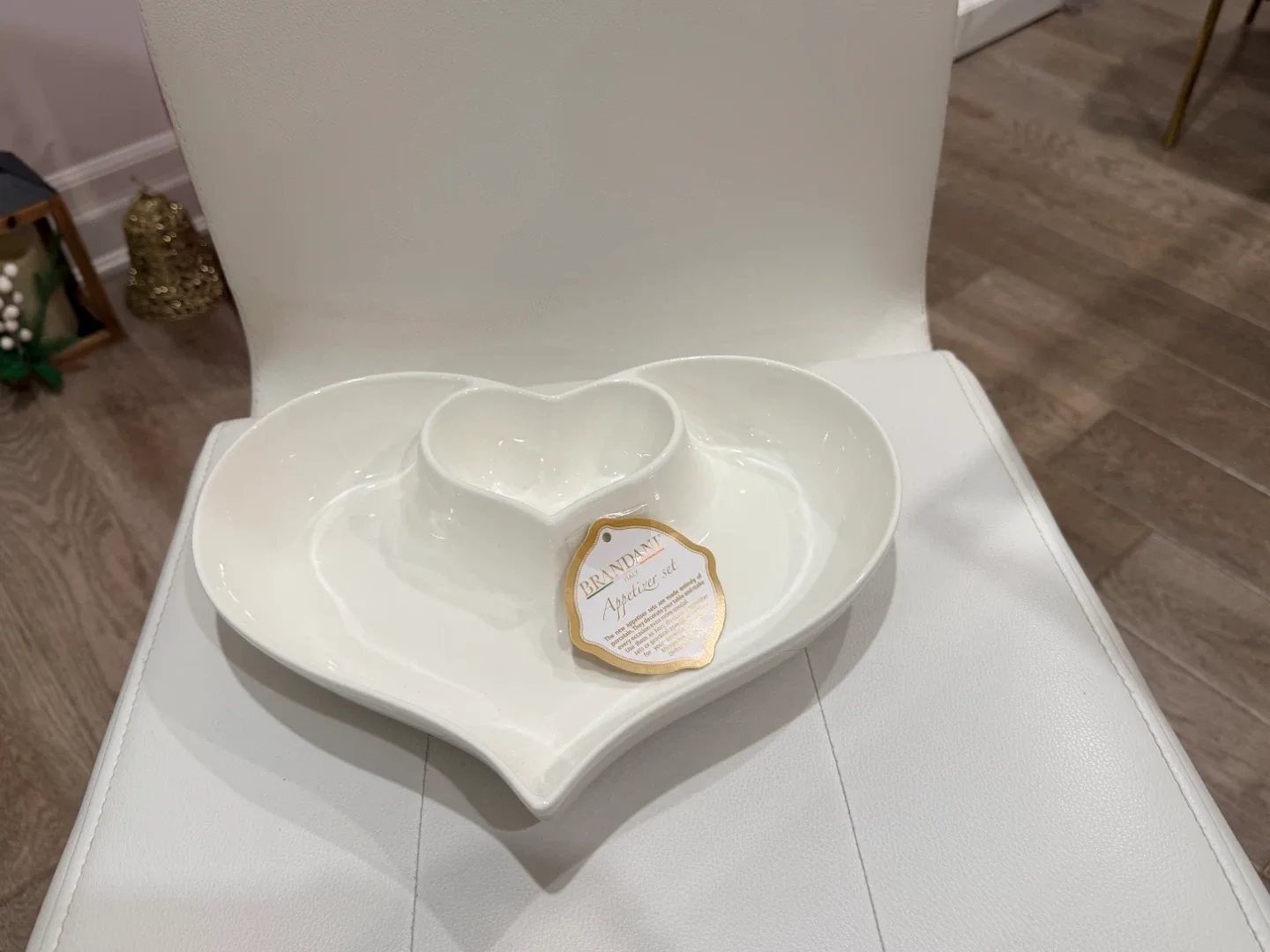 Holiday Gift- Heart shaped Brandani Italy Appetizer Set