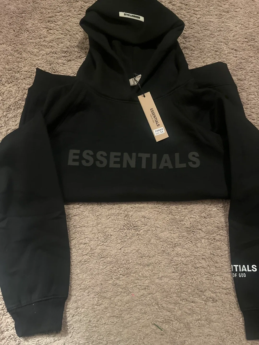Essentials Fear of God Black Hoodie - New