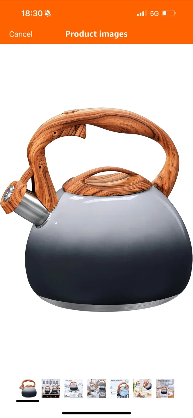 Whistling Kettle with Wood Handle