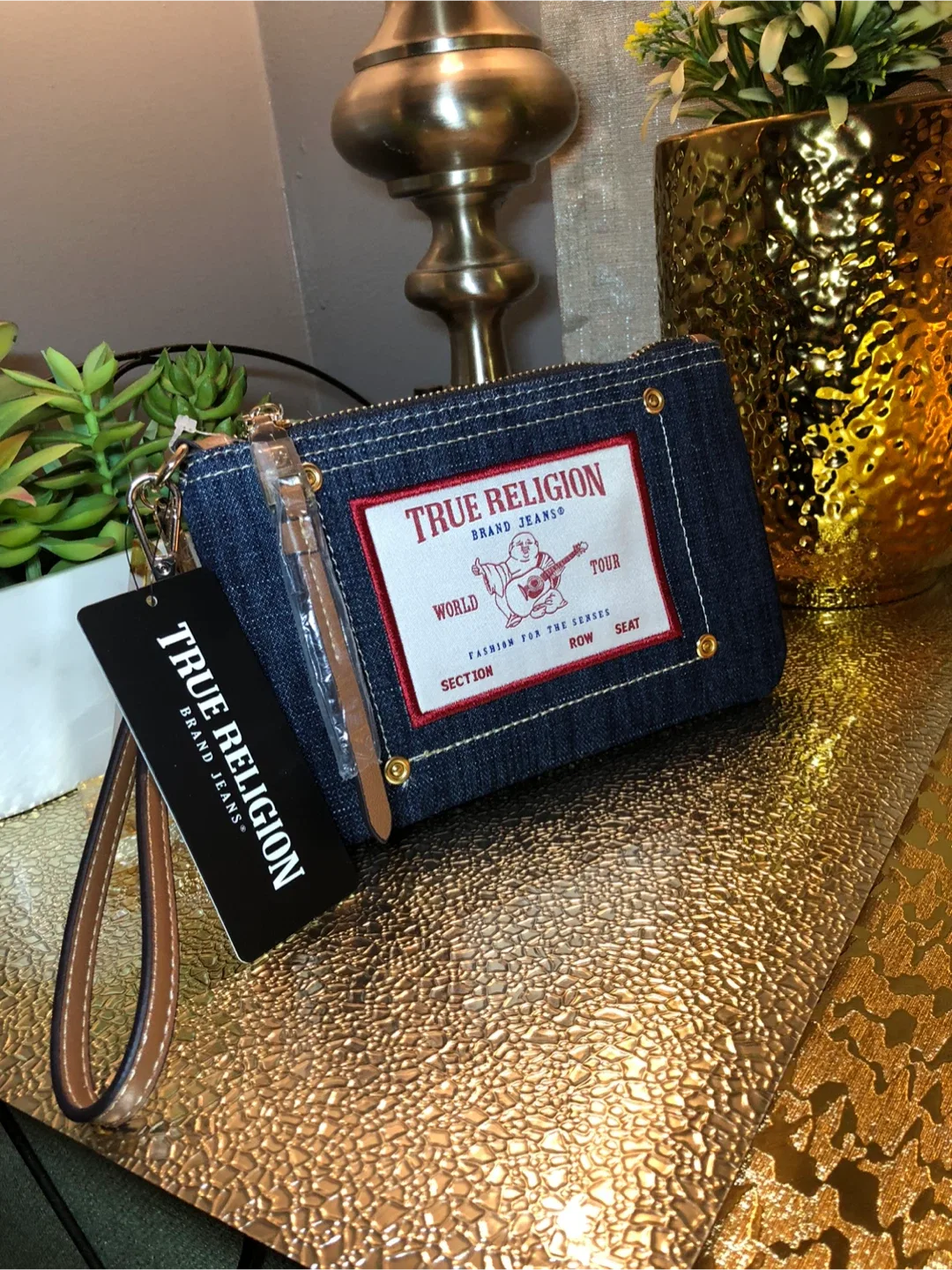 True Religion Denim Wristlet Pouch - New with Tags! image indicator(2)