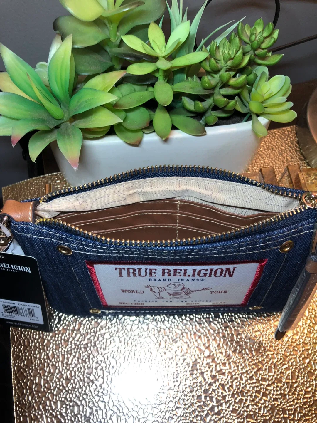 True Religion Denim Wristlet Pouch - New with Tags! image indicator(4)