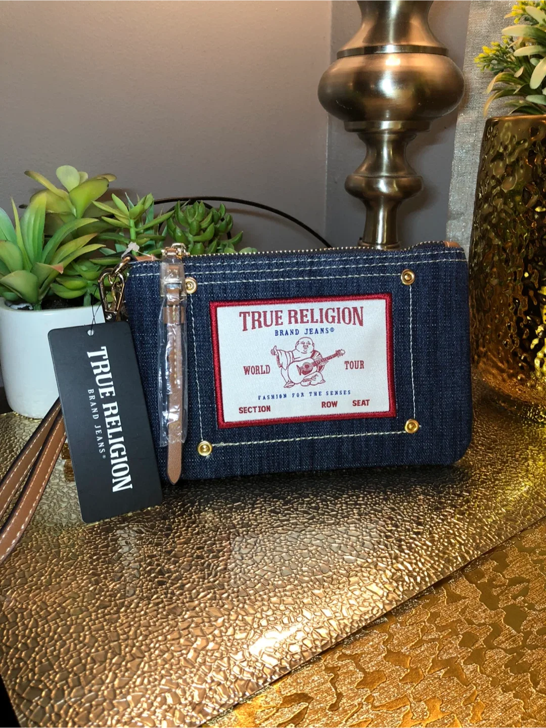 True Religion Denim Wristlet Pouch - New with Tags!