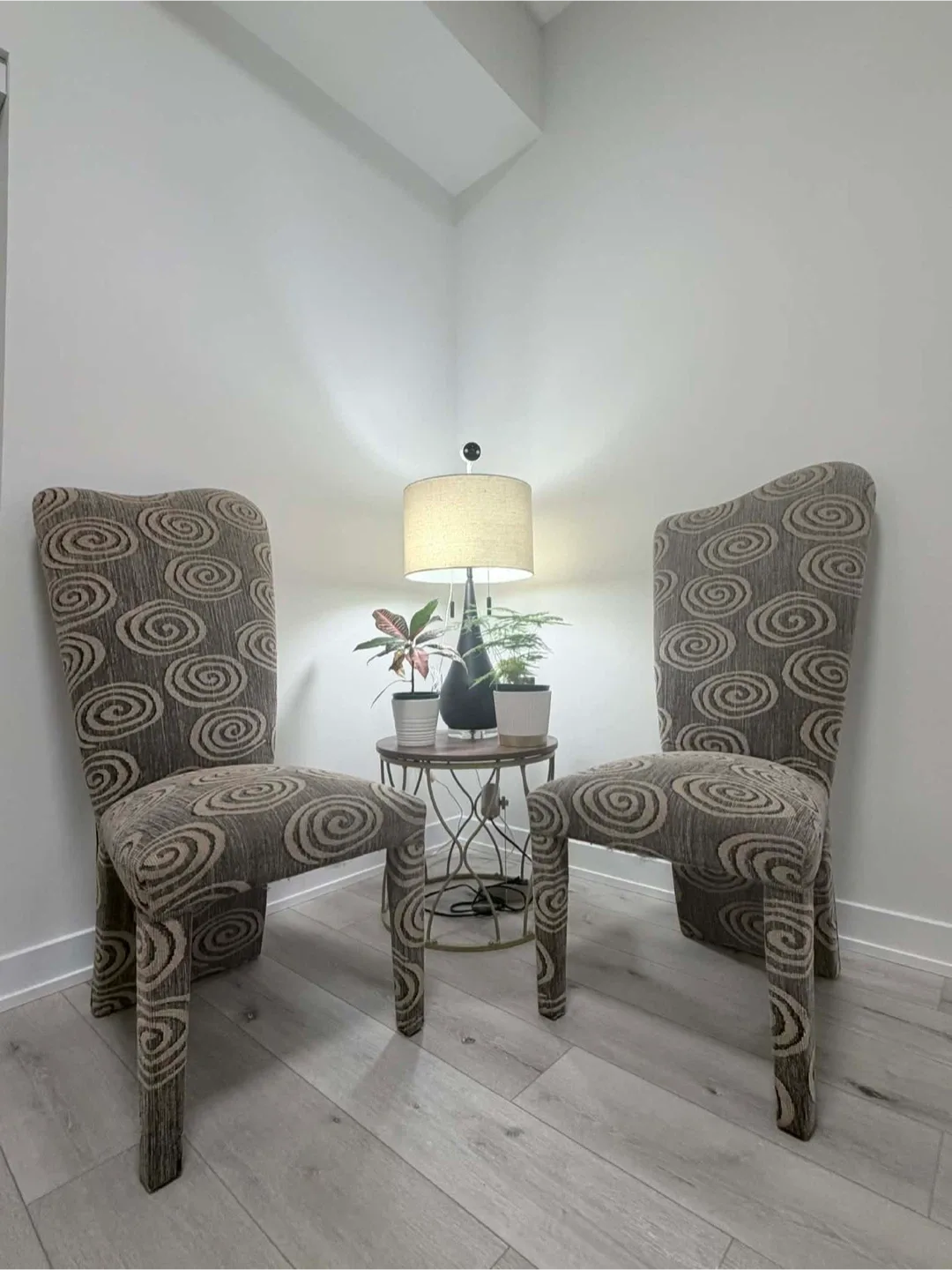 2 Upholstered High-Back Chairs