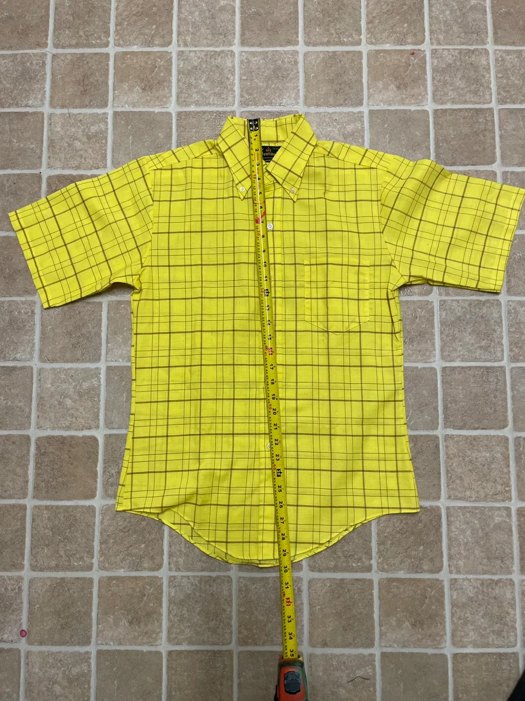Sentinel Yellow Plaid Button-Up Shirt, Size M