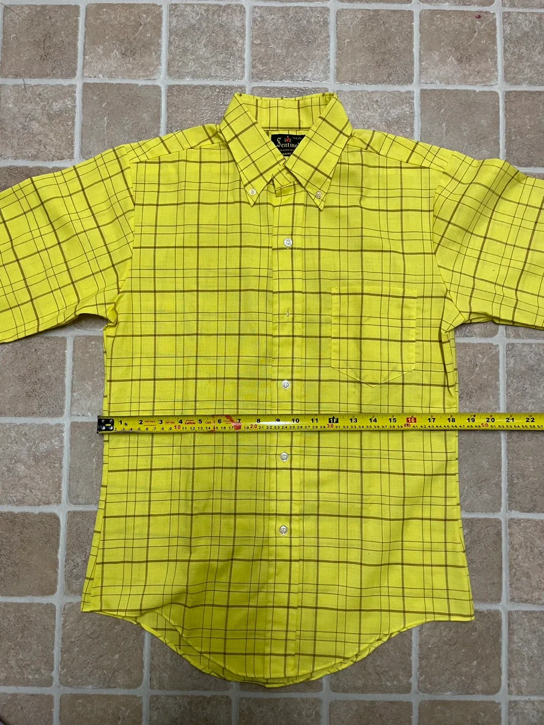 Sentinel Yellow Plaid Button-Up Shirt, Size M image indicator(4)