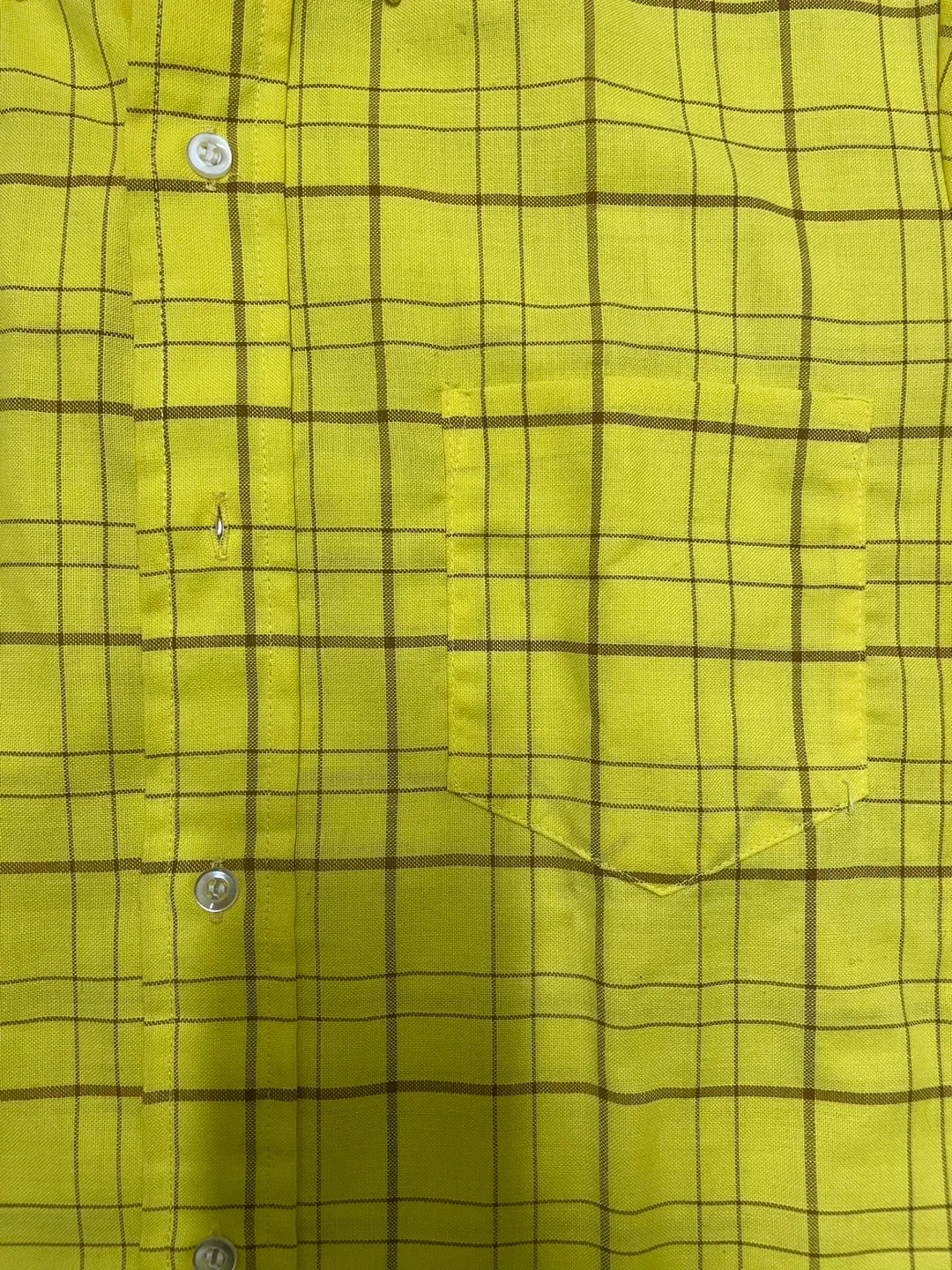 Sentinel Yellow Plaid Button-Up Shirt, Size M image indicator(6)